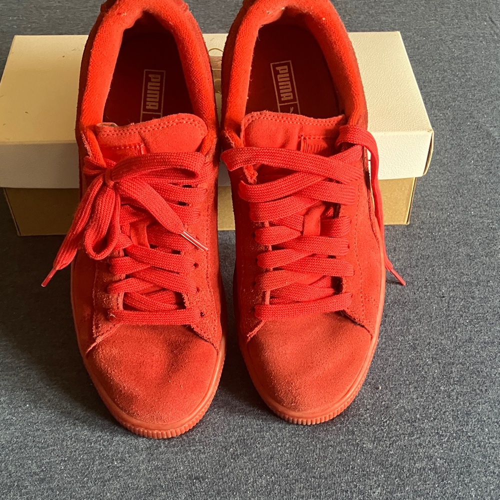 Puma Bold Red Suede Shoes